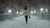 Free download video sex Jeny Smith naked in snow fall walking through the city of free