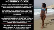 Video porn new Hotkinkyjo deep dildo fuck and belly bulge at the public beach online high speed