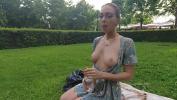 Video porn Woman relaxing in park period Flashing beautiful tits HD