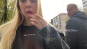 Video porn new A girl shows her breasts while walking in public in the city high quality